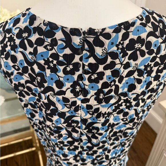 Anthropologie Blueflower Silk Swing Dress by Anna Sui Blue Motif-jj11 - Picture 7 of 9